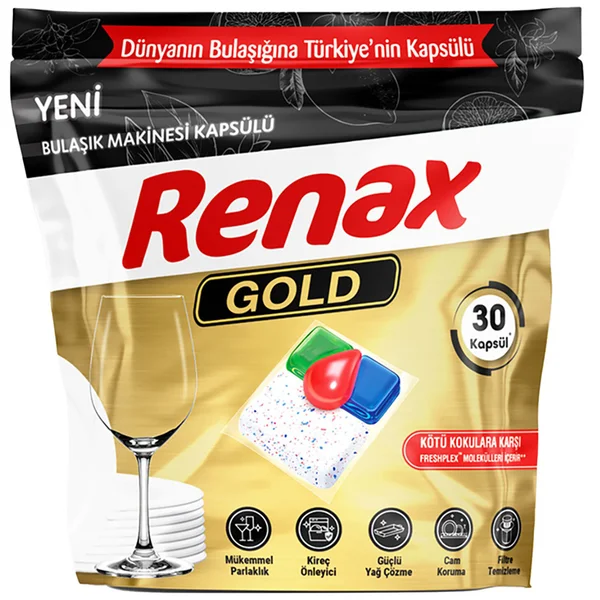 RENAX GOLD BULAŞIK MAKİNESİ KAPSÜLÜ 30'LU